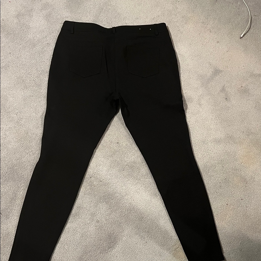 Black Skinny Trouser Pants with Gold Accents - Picture 6 of 7